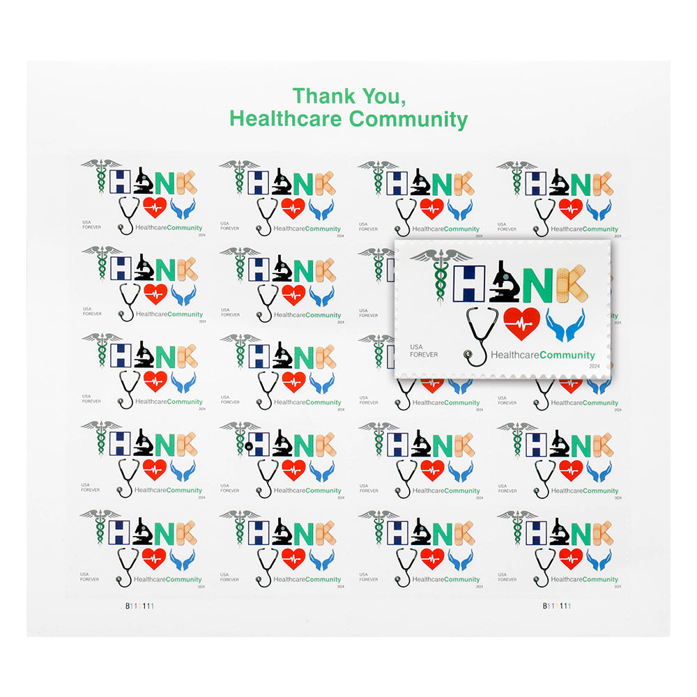 2024 US Thank You, Healthcare Community First Class Forever Stamps